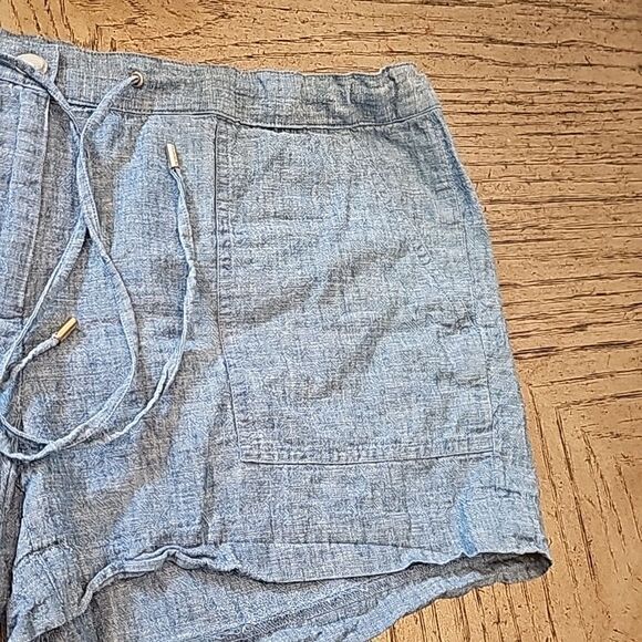 Denim linen Michael Kors shorts size 6 adjustable waist - Picture 4 of 10